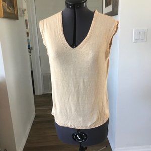 Tommy Bahama peach knit shell linen/rayon sz m